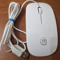 Mouse MANHATTAN 177658 , cavo, USB, 3 tasti,bianco