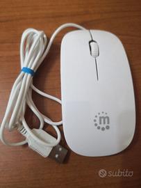 Mouse MANHATTAN 177658 , cavo, USB, 3 tasti,bianco