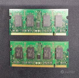 Coppia di Ram Hynix 2 X 1GB DDR2 800MHz Sodimm Ram