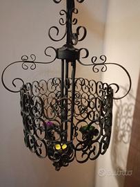 Lampadario Lanterna Vintage Anni '60/'70 Ferro  Ba