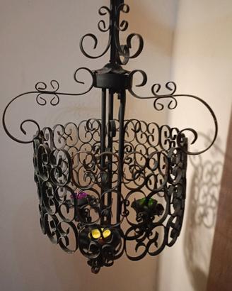 Lampadario Lanterna Vintage Anni '60/'70 Ferro  Ba