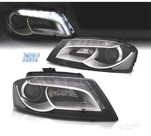 FARI PER AUDI A3 8P 08-12 TRU DRL FONDO NERO