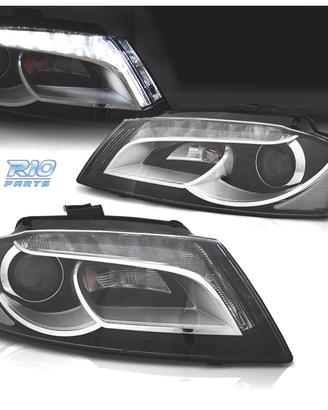 FARI PER AUDI A3 8P 08-12 TRU DRL FONDO NERO