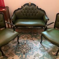 salottino classico in vera pelle