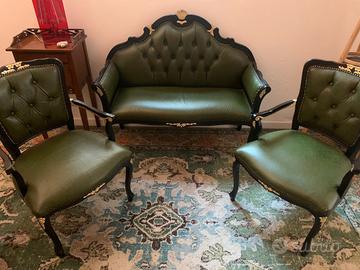 salottino classico in vera pelle