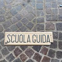 Targa scuola guida vintage