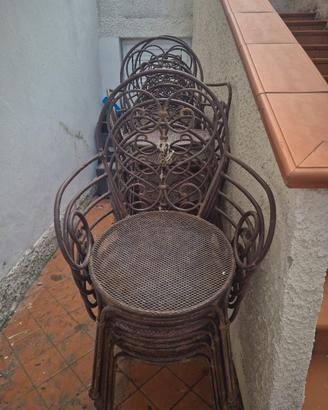 Sedie ferro battuto 
