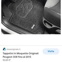 Tappetini Peugeot 308