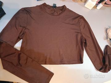 maglia maniche lunghe marrone 
