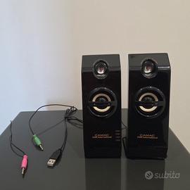 Casse PC marca CAMAC computer TV altoparlanti cuff