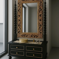 🪞 Elegante petineuse vintage con specchio dorato