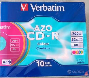 confezione 10 CD verbatim 52x 700mb color