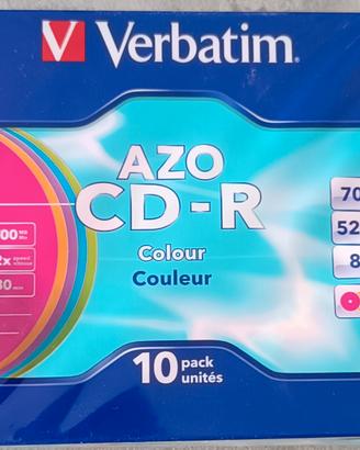 confezione 10 CD verbatim 52x 700mb color