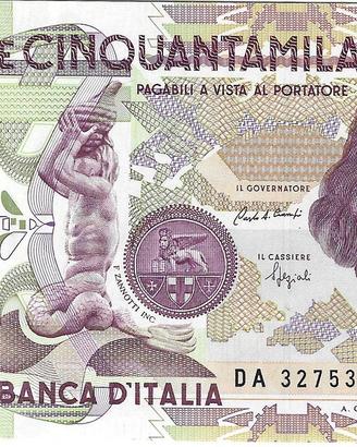 Repubblica Italiana - 50.000 lire  2° tipo Bernini