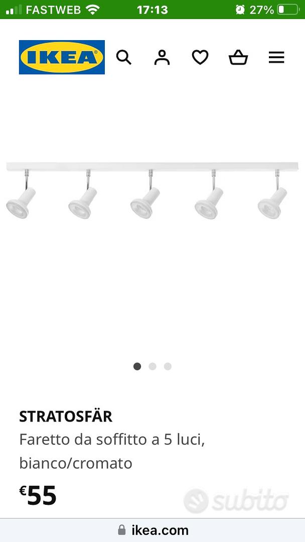 STRATOSFÄR faretto da soffitto a 5 luci, bianco/cromato - IKEA Italia