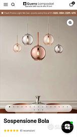 lampadario a sospensione in vetro di design