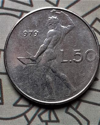 Italia, moneta di lire 50 del1978 -errore di conio