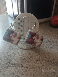 set tazzine caffè con piattini e supporto 