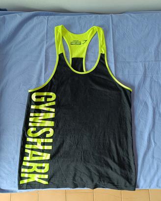 Gymshark Canotta Uomo M Nera Giallo Fluo