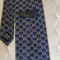 Cravatta Rossini seta blu e oro