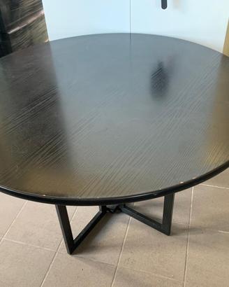 Tavolo rotondo legno laccato nero