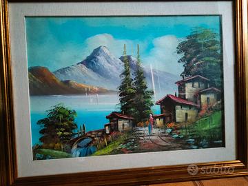 Dipinto su tela, firmato, paesaggio