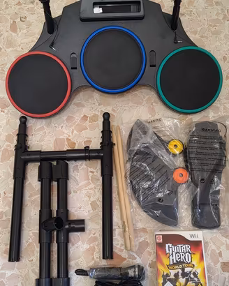 Guitar Hero Wii Batteria + Microfono + Gioco