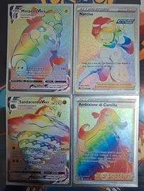 POKEMON: LOTTO 4 CARTE RAINBOW/HYPER NM