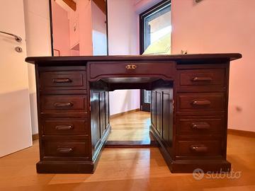 Scrittoio in LEGNO MASSELLO e PELLE anni 1920