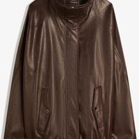 BERSHKA Giacca oversize in finta pelle taglia S