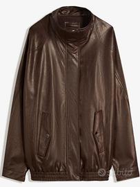 BERSHKA Giacca oversize in finta pelle taglia S