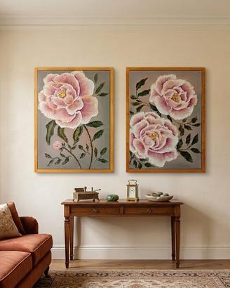 Coppia di Quadri Paeonia 55*75cm