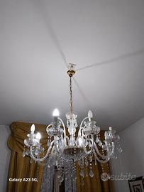 lampadario in vetro cristallo 