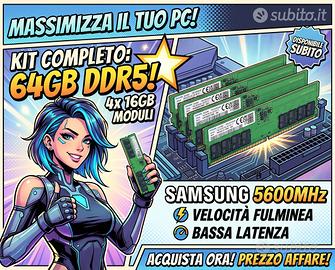 RAM DDR5 64GB SAMSUNG KIT 4X16GB 5600MHZ DESKTOP