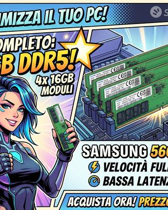 RAM DDR5 64GB SAMSUNG KIT 4X16GB 5600MHZ DESKTOP