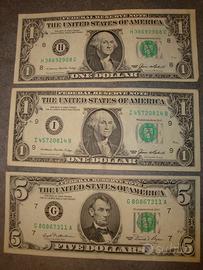 Collezione 5 banconote U.S.