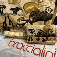 Braccialini Tua, borsa e portafoglio color oro