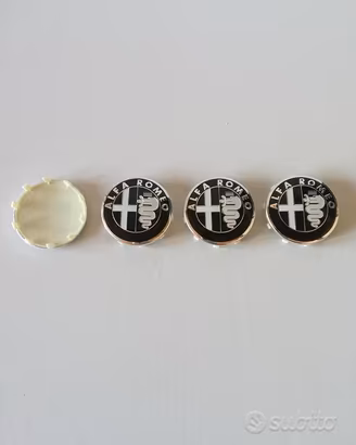 Kit 4 coprimozzo neri Alfa R 159 Giulietta Stelvio