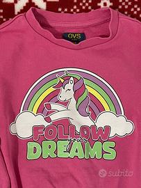 Felpa Unicorno Follow your Dreams