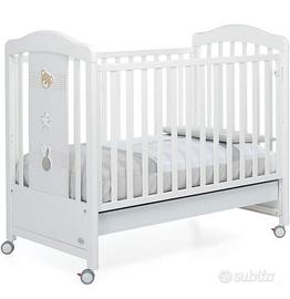 Lettino Foppapedretti Bunny & Co bianco con sponda