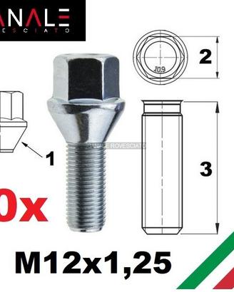 KIT 20 bulloni ruota Jeep Renegade Fiat 500x 500L