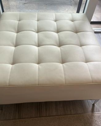 Ottomana pouf similpelle bianca