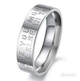 Fedina con Frase d'Amore Incisa per Fidanzamento