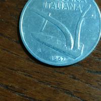 Moneta 10 Lire Italiana 1967 – Alluminio, Spiga, C