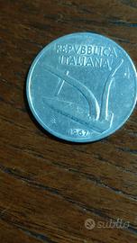 Moneta 10 Lire Italiana 1967 – Alluminio, Spiga, C