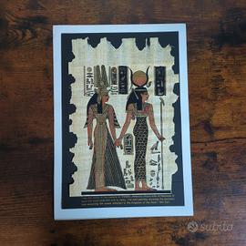 Papiro egiziano dipinto a mano Nefertari Iside 