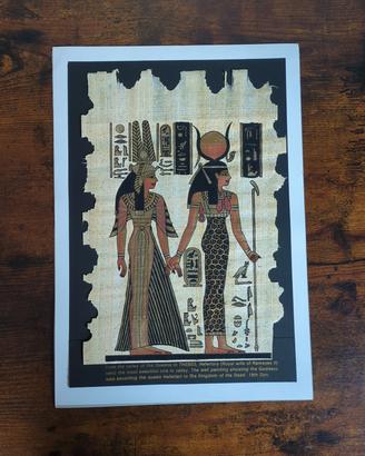 Papiro egiziano dipinto a mano Nefertari Iside 