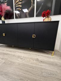 Madia / Credenza moderna nera con dettagli oro – D