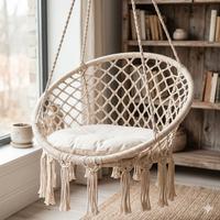 Nuova Sedia Sospesa in Macramè Beige