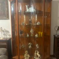 Cristalliera legno massello e cristallo